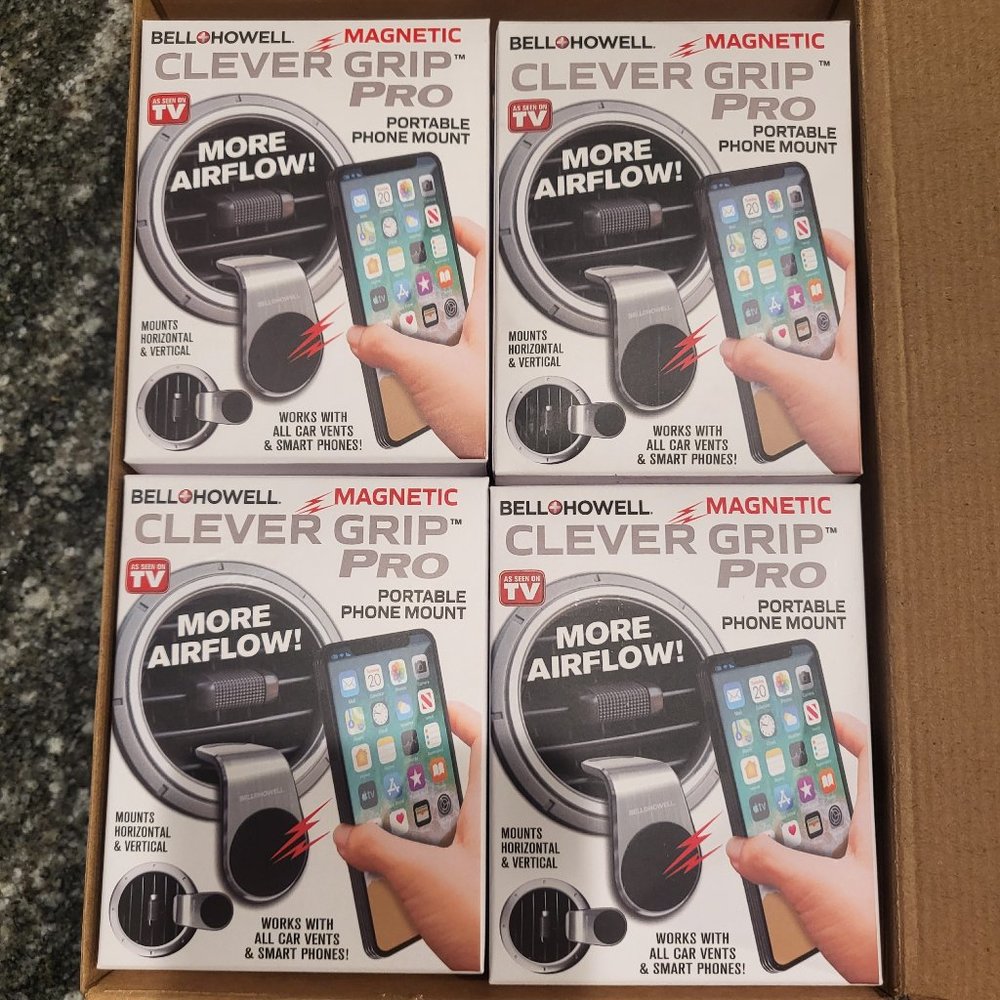 Bell Howell Clever Grip Pro, Magnetic Portable Phone holder 4 PACK! NEW!